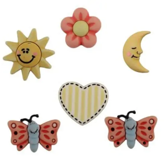 Buttons Galore and More 3D Novelty Buttons &ndash; Zoo Child Animals Children Button Bundle - 36 Pcs {4}