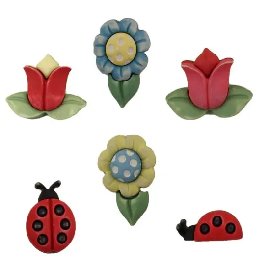 Buttons Galore and More 3D Novelty Buttons &ndash; Spring Fling Button Bundle - 36 Pcs {4}
