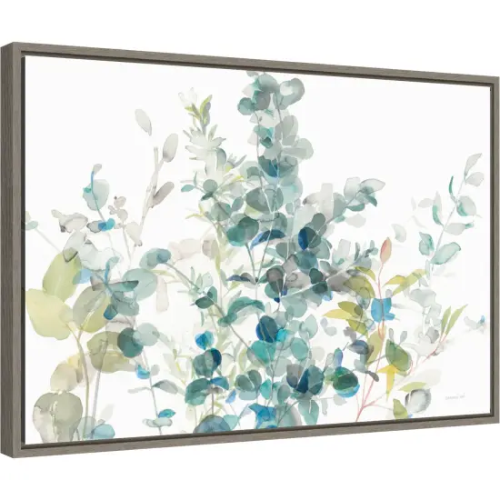 Eucalyptus I White Crop by Danhui Nai Canvas Wall Art Print Framed Grey {2}