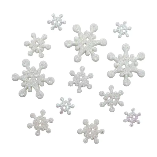 Buttons Galore 60+ Assorted Snowflake Theme Button Bundle for Sewing & Crafts - Set of 6 Button Packs {3}