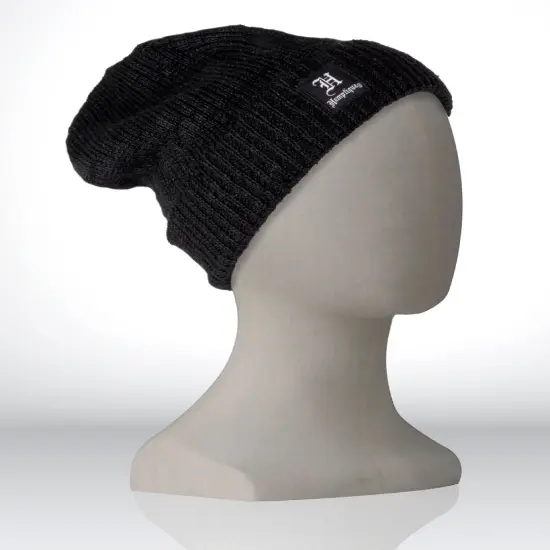 Hemptique 100% Hemp Made Knitted Knit Beanie Winter Hat Cap Short Style for Men and Women Winter Holiday Gift Eco Friendly Sustainable Naturally Grown Fiber Black {2}