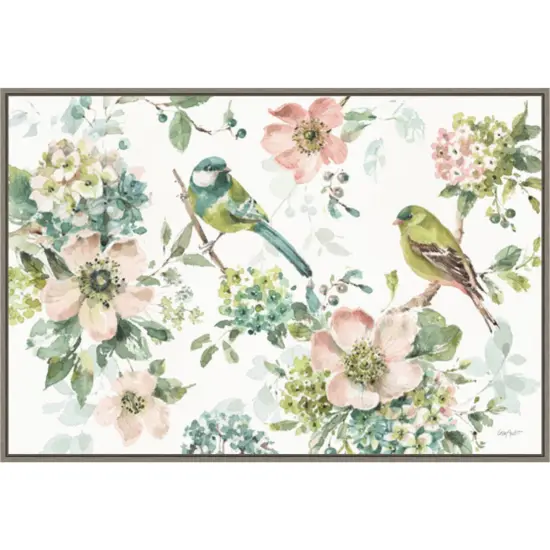 Mint Crush 01 by Lisa Audit 33-in. W x 23-in. H. Canvas Wall Art Print Framed in Grey {1}