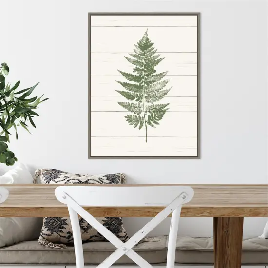 Fern Print I by Moira Hershey 18-in. W x 24-in. H. Canvas Wall Art Print Framed in Grey {5}