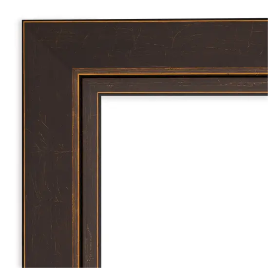 Petite Bevel Wood Wall Mirror, Lara Bronze Frame {3}