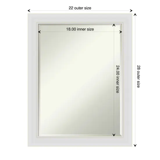 Petite Bevel Wall Mirror, Flair Frame Flair Soft White {1}