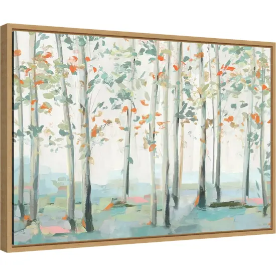 Emerald Forest III by Isabelle Z 23-in. W x 16-in. H. Canvas Wall Art Print Framed in Natural {2}