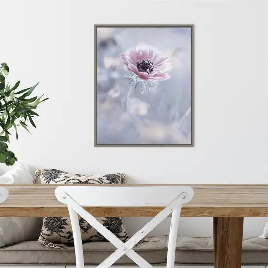 La reine de neiges (Flower) by Fabien Bravin 16-in. W x 20-in. H. Canvas Wall Art Print Framed in Grey {5}