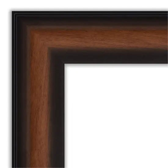 Amanti Art Non-Beveled Wall Mirror, Yale Walnut Frame {3}
