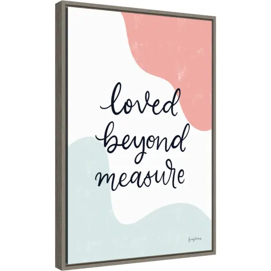 Blush Nursery II by Becky Thorns 16-in. W x 23-in. H. Canvas Wall Art Print Framed in Grey {2}