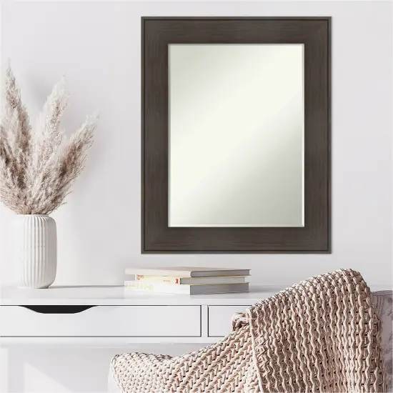 Petite Bevel Wall Mirror, William Rustic Woodgrain Frame {6}