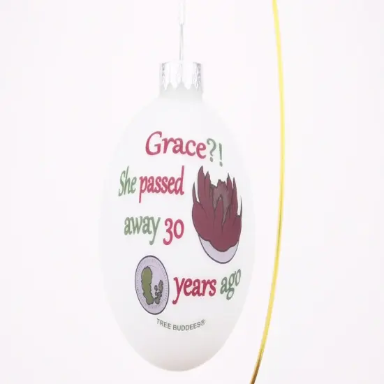 Grace?! She Passed Away 30 Years Ago Glass Christmas Ornament {3}