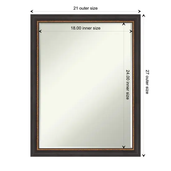 Petite Bevel Wood Wall Mirror, Ashton Black Frame {1}