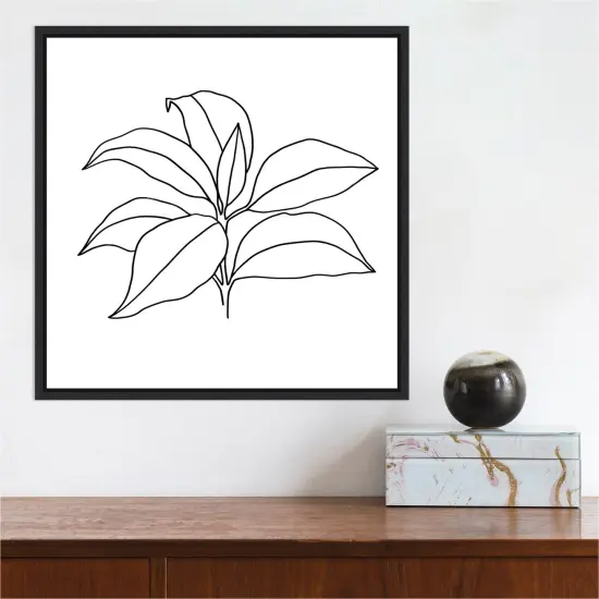 Foliage Contour III by Annie Warren 16-in. W x 16-in. H. Canvas Wall Art Print Framed in Black {5}