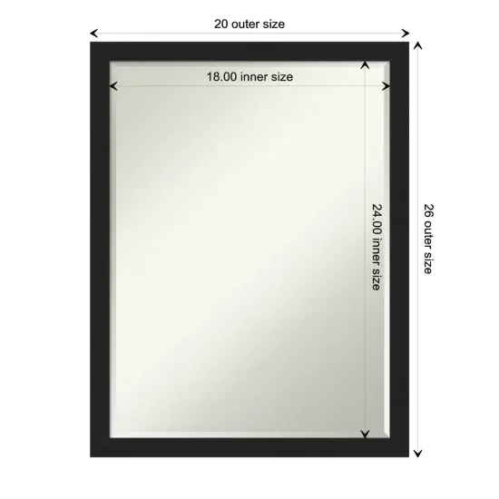 Petite Bevel Wall Mirror, Grace Narrow Frame Grace Brushed Metallic Black Narrow {1}