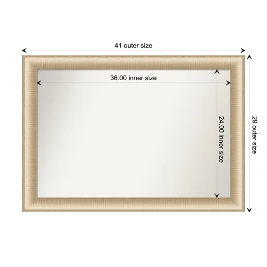 Amanti Art Non-Beveled Wall Mirror, Elegant Brushed Bronze Frame Elegant Brushed Honey {1}