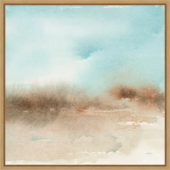 Desert Landscape II by Katrina Pete 16-in. W x 16-in. H. Canvas Wall Art Print Framed in Natural {1}