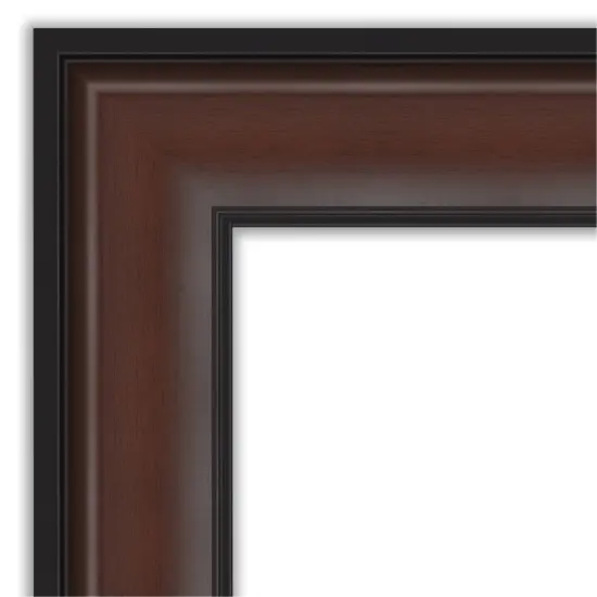 Amanti Art Non-Beveled Wall Mirror, Harvard Walnut Frame {3}