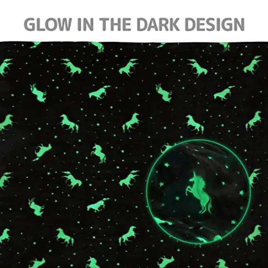 VUDECO Glow in The Dark Blanket for Kids 50 x 60 inches Grey {3}