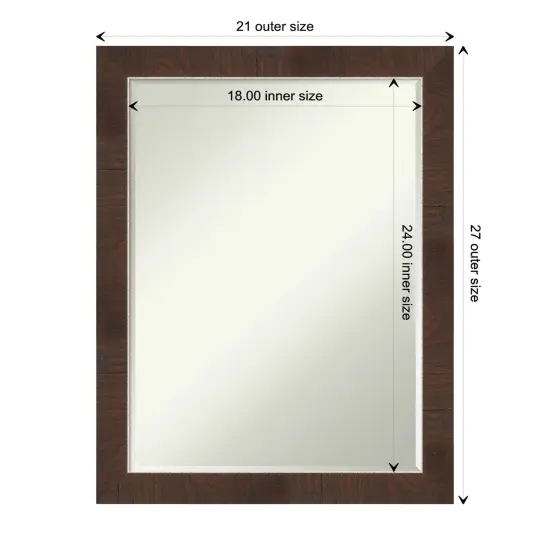 Petite Bevel Wall Mirror, Wildwood Brown Narrow Frame {1}