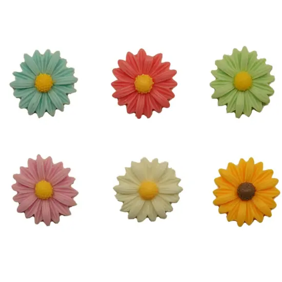 Buttons Galore Flatback Embellishments for Crafts - Fun Flowers - 18 Pieces {1}