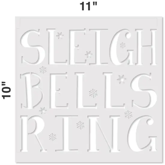 Sleigh Bells Ring Embossing 12 x 12 Stencil | FS093 by Designer Stencils | Word & Phrase Stencils | Reusable Stencils for Painting on Wood, Wall, Tile, Canvas, Paper, Fabric, Furniture, Floor | Reusable Stencil for Home Makeover | Easy to Use & Clean {2}