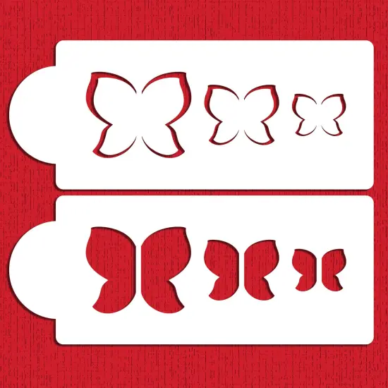 Butterfly 3-Dimensional Cake Stencil Set | C031 by Designer Stencils | Stencils for Royal Icing, Airbrush, Troweling, Molding | {1}