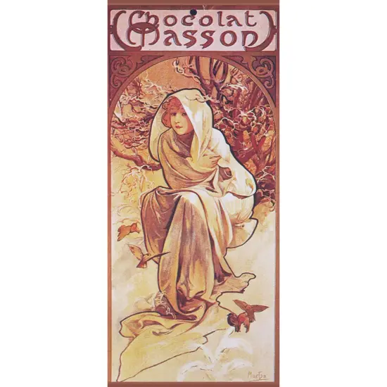 Art Nouveau Alphonse Mucha's Winter Chocolat Counted Cross Stitch Chart Pattern {2}