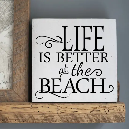 Life is Better at The Beach Embossing 12 x 12 Stencil | FS066 by Designer Stencils | Word & Phrase Stencils | {4}