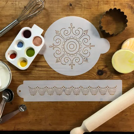 Victorian Circle Set Cake Stencils | C408 by Designer Stencils | Cake Decorating Tools | Baking Stencils for Royal Icing, Airbrush, Dusting Powder | Reusable Plastic Food Grade Stencil for Cakes | Easy to Use & Clean Cake Stencil {3}