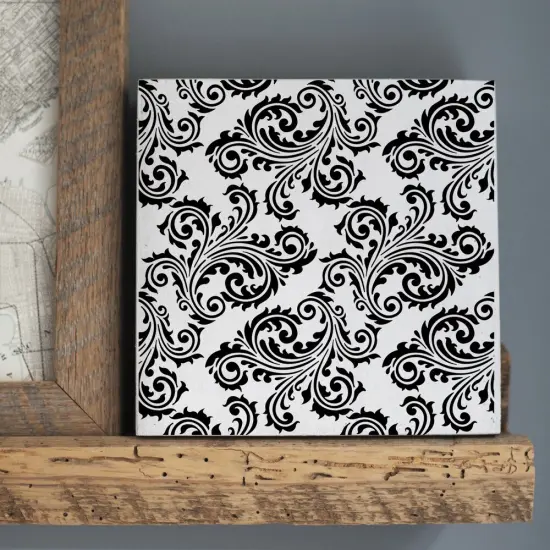 Scroll Damask Embossing 12 x 12 Stencil | FS072 by Designer Stencils | Pattern Stencils | Reusable Stencils for Painting on Wood, Wall, Tile, Canvas, Paper, Fabric, Furniture, Floor | Try Instead of a Wallpaper | Easy to Use & Clean {4}