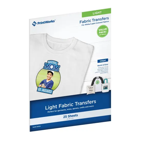 Printworks Light T-Shirt Transfers for Inkjet Printers, 300 Sheet Value Pack, 8 &frac12;&rdquo; x 11&rdquo; (00530C) {2}