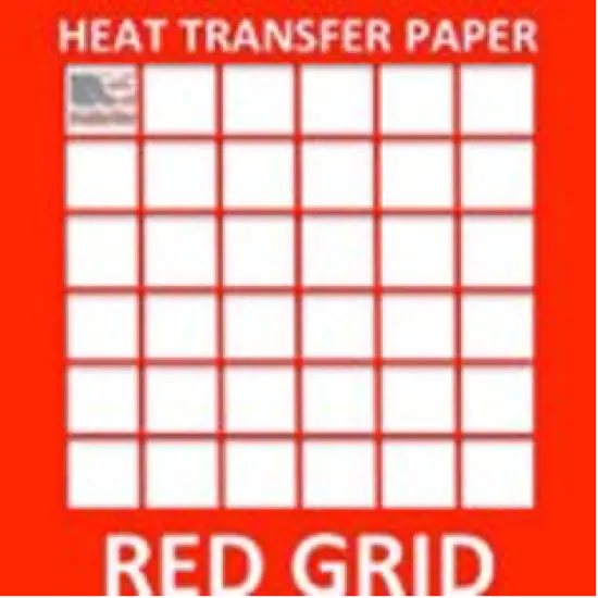 Ink Jet HEAT TRANSFER PAPER RED GRID for Light T-Shirts 50 Sh 8.5"X11" {1}
