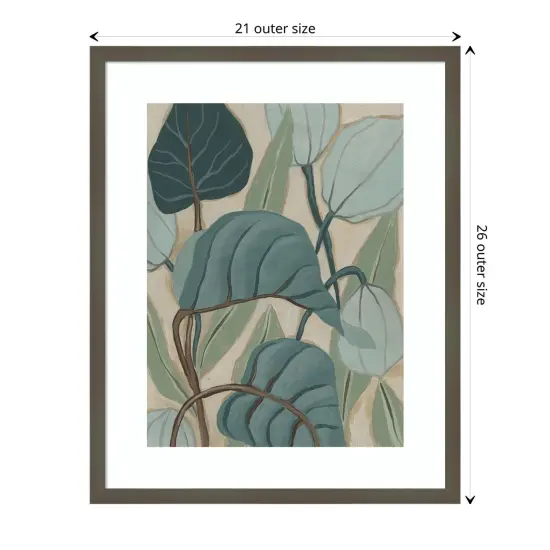 Slate Palms II by June Erica Vess Wood Framed Wall Art Print {1}