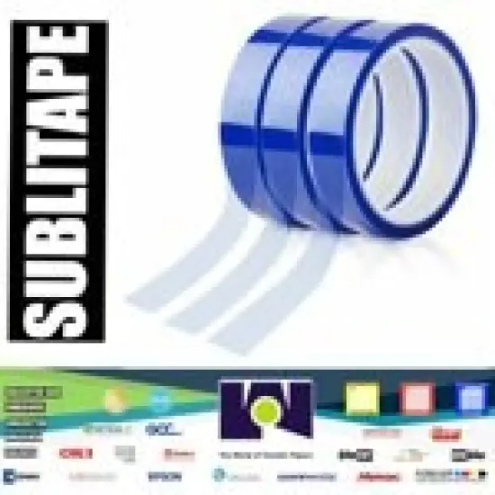 3 rolls Heat resistant tapes sublimation Press Transfer Thermal Tape 20mmx30m SUBLITAPE BLUE {1}