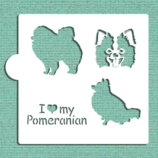 I Love My Pomeranian Cookie & Craft Stencil | CM107 by Designer Stencils | Cookie Decorating Tools | Baking Stencils for Royal Icing, Airbrush, Dusting Powder | Craft Stencils for Canvas, Paper, Wood | Reusable Food Grade Stencil {4}
