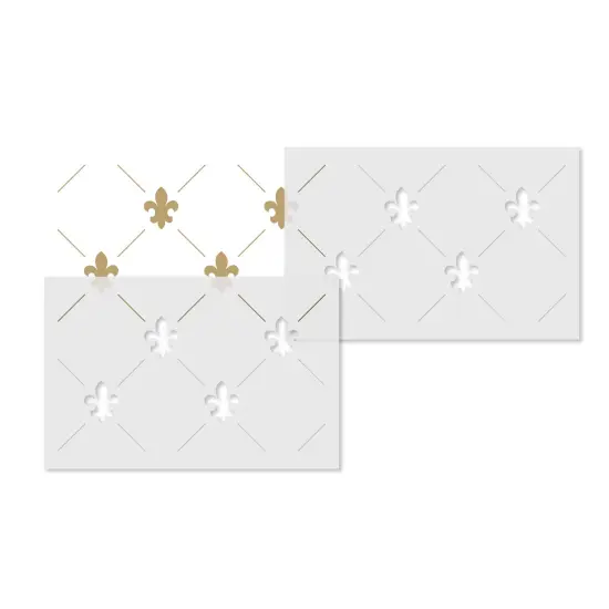 Fleur de Lis Wallpaper Wall Stencil | 1812 by Designer Stencils | Pattern Stencils | Reusable Stencils for Painting | Safe & Reusable Template for Wall Decor | Try This Stencil Instead of a Wallpaper | Easy to Use & Clean Art Stencil Pattern {5}