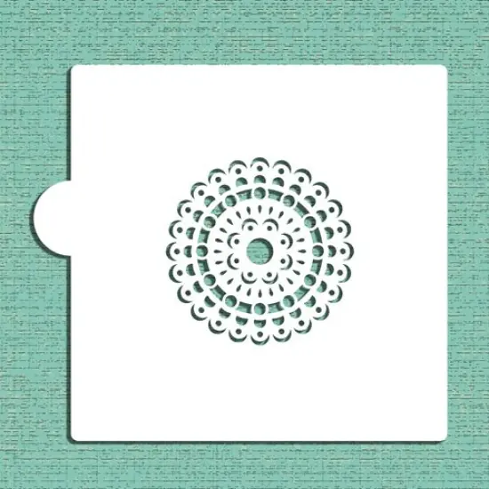Mandala #3 Cookie & Craft Stencil | CM060 by Designer Stencils | Cookie Decorating Tools | Baking Stencils for Royal Icing, Airbrush, Dusting Powder | Craft Stencils for Canvas, Paper, Wood | Reusable Food Grade Stencil {1}