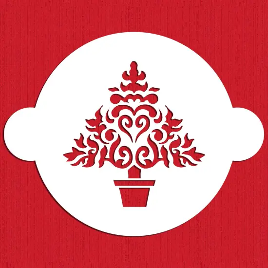 7-Inch Christmas Tree Cake Stencil | C174 by Designer Stencils | Cake Decorating Tools | Baking Stencils for Royal Icing, Airbrush, Dusting Powder | Reusable Plastic Food Grade Stencil for Cakes | Easy to Use & Clean Cake Stencil {1}