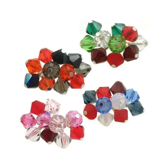 Christmas Dangle Charms, 25 pc Red & Green 6mm Czech Crystal Bead Charms, Adorabilities {4}