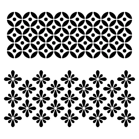 Circle Flower Motif Embossing 12 x 12 Stencil | FS073 by Designer Stencils | Floral Stencils | Reusable Stencils for Painting on Wood, Wall, Tile, Canvas, Paper, Fabric, Furniture, Floor | Reusable Stencil for Home Makeover | Easy to Use & Clean {1}