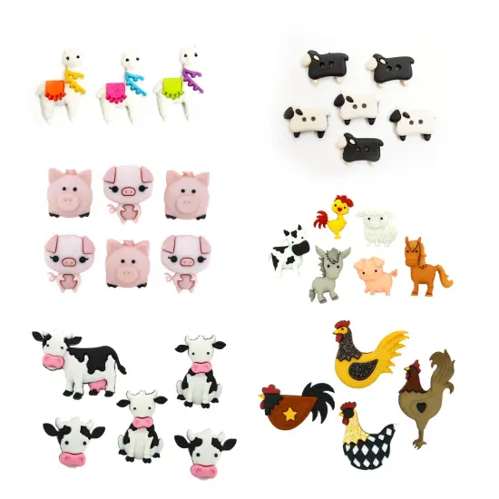 Dress it Up Buttons Farm Animals Embellishment Assortment {1}