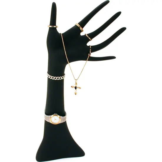 Large Black Mannequin Hand Necklace Chain Ring Jewelry Showcase Display {2}