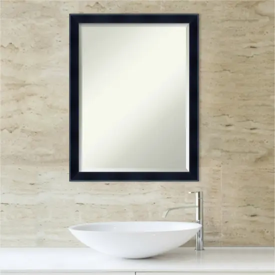 Beveled Wood Bathroom Wall Mirror, Madison Black Frame {4}