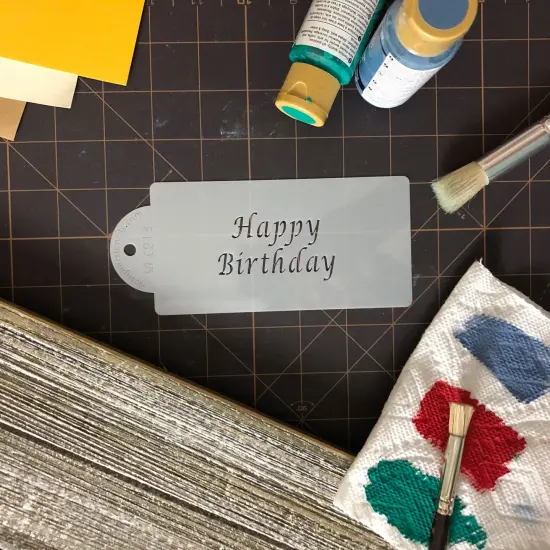 Happy Birthday Business Card Cookie Stencil | C213 by Designer Stencils | Cookie Decorating Tools | {4}