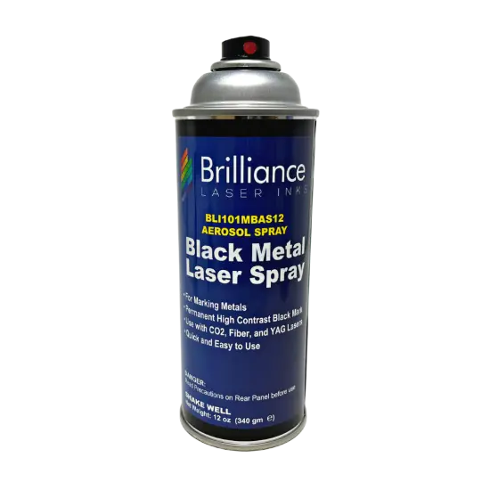 12 Oz - BLI101 - Aerosol Black Laser Ink for Metals Marking - CO2 Laser - Fiber Laser - YAG, Durable, Permanent, High Contrast, Brilliance Laser Inks {1}