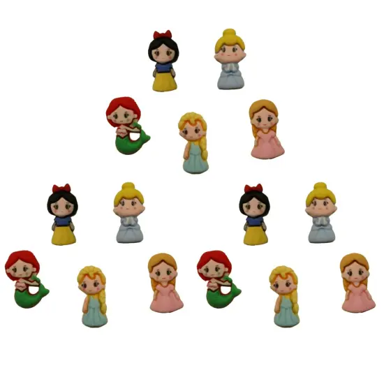 Buttons Galore Flatback Embellishments for Crafts - Princesses - 15 Pieces {4}