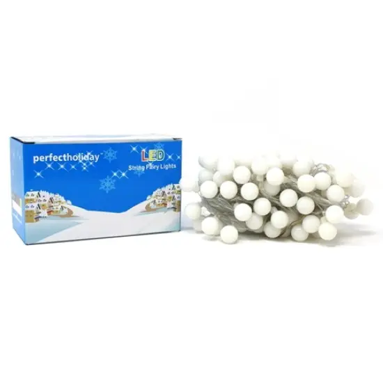 Perfect Holiday 100 LED String Light Bulb White {5}
