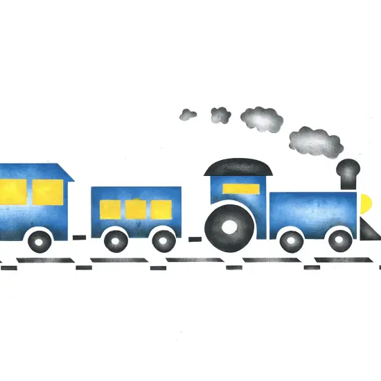 Train Wall Stencil | 216B by Designer Stencils | Reusable Art Craft Stencils for Painting on Walls, Canvas, Wood | {2}