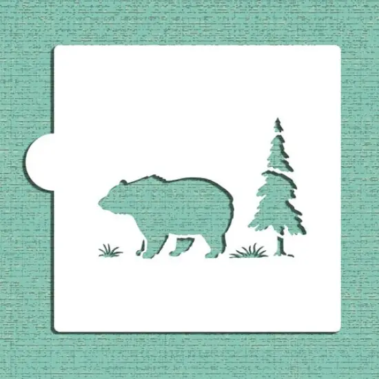 Bear Cookie & Craft Stencil | CM055 by Designer Stencils | Cookie Decorating Tools | Baking Stencils for Royal Icing, Airbrush, Dusting Powder | Craft Stencils for Canvas, Paper, Wood | Reusable Food Grade Stencil {1}