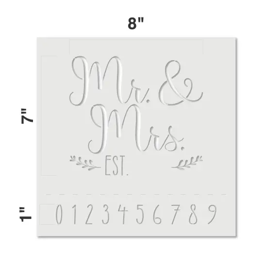 Mr & Mrs with Est. Date Embossing 12 x 12 Stencil | FS100 by Designer Stencils | Word & Phrase Stencils | {2}